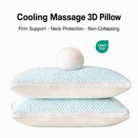 Oreiller d'été en soie glacée avec taie d'oreiller 80% polyester + 20% PE, respirant, soutien ferme, en fibre de polyester, oreiller 3D massant