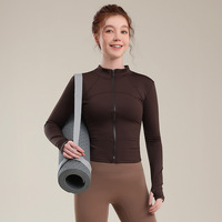 Nouveau haut de sport respirant à col montant amincissant pour l'extérieur, lisse et polyvalent, idéal pour le fitness, le Pilates et le yoga pour femmes