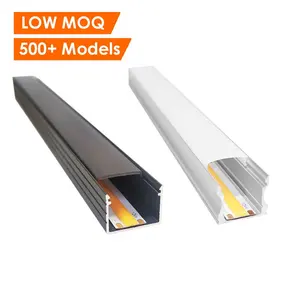 Lampu LED Linear LED kustom cahaya profil Aluminium LED warna hitam putih perak industri