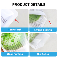 Sachet scellé sur 3 côtés en PET, VMPET, PE pour masque à la Centella, haute barrière, avec encoche de déchirement, personnalisable en usine, pour soins de la peau, OEM, QC