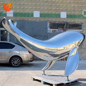 Tùy chỉnh đánh bóng thép không gỉ Dolphin <span class=keywords><strong>Whale</strong></span> gương điêu khắc cho cảnh quan ngoài trời trang trí - Product Image 4