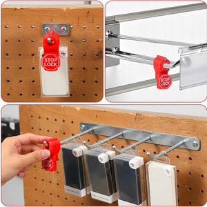 Verrou de sécurité pour crochet, 100 pièces, en plastique rouge, antivol, pour affichage en magasin - Product Image 1