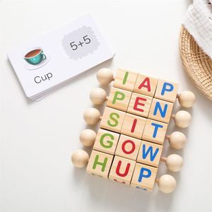 Niños cubo bloques letras cubo aprendizaje cognitivo juego tarjetas inglés ortografía <span class=keywords><strong>palabras</strong></span> Digital juguetes de madera - Product Image 2