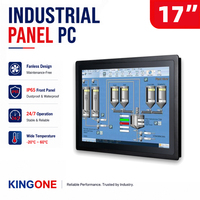 KINGONE-PC industrial todo en uno integrado con logotipo personalizado, pantalla táctil para vehículo sin ventilador de 12/15/17 19 pulgadas