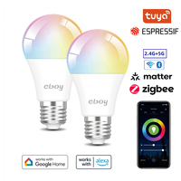 Ampoules LED intelligentes pour la maison, E27 B22 A70 RGBCW 11W 1055LM CE ERP Tuya Wifi, compatibles avec Alexa et Google App, à intensité variable