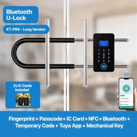 KOTONLINK KT-P99 Serrure intelligente en forme de U avec application TUYA Bluetooth et empreinte digitale pour les magasins, bureaux et vélos en extérieur
