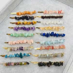 Fashion Bridal <b>Headband</b> Handmade Bling Colorful Natural Crystal Chips Stone Hair Clips Jewelry for Women - Product Image 2