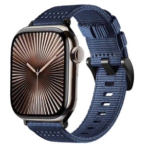 Compatible con <span class=keywords><strong>Apple</strong></span> Watch 46/45/44/42mm Ultra 49mm, Correa de Lona de Nailon de Liberación Rápida, Versión para Hombre para Reemplazar Correas de Reloj. - Product Image 2
