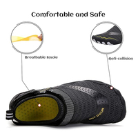 Chaussures d'eau minimalistes pour hommes, à bout large, respirantes, pour la marche sur sentier, en caoutchouc et maille, confortables pour la plage