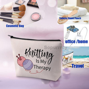 Bolsa de Maquillaje de Lona con Logotipo Personalizado para Mujer, Bolsa de Maquillaje Grande y Suave con Cierre, Bolsa de Cosméticos Multiusos, Organizador de Viaje, Bolsa de Aseo - Product Image 5