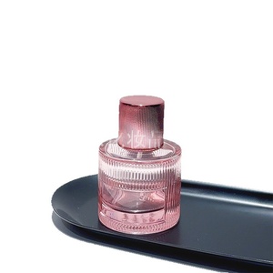 Popular 30ml50ml Refillable <b>Screw</b> Glass Perfume Bottle with Vertical Stripes for Cosmetic Use - Product Image 5