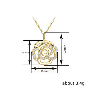 Collar con colgante de flor hueca para mujer, joyería de moda de estilo vintage, uso diario - Product Image 5