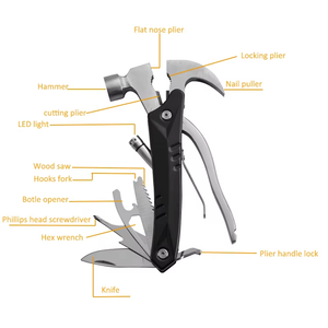 Cắm Trại Ngoài Trời Đa Chức Năng Claw Hammer Và Plier DIY Thép 16Oz Tùy Chỉnh Tất Cả-Trong Một Đa Công Cụ Survival Với Đèn Pin - Product Image 4