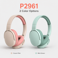 Casque sans fil P2961 à réduction de bruit 5.0, étanche IPX6, commande vocale, ajustement personnalisé, faible latence pour la musique des enfants