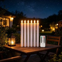 Bougies LED à piles, effet flamme vacillante, sans flamme, pour décoration de fenêtre, commande tactile, faites à la main pour Noël et le Nouvel An