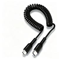 Kabel Pengisian Cepat 6A Tipe-C ke Tipe-C dengan Pelindung Anyaman TPU yang Dapat Ditarik Ulang, Kecepatan Tinggi, untuk Ponsel, Mobil, Komputer, Kamera