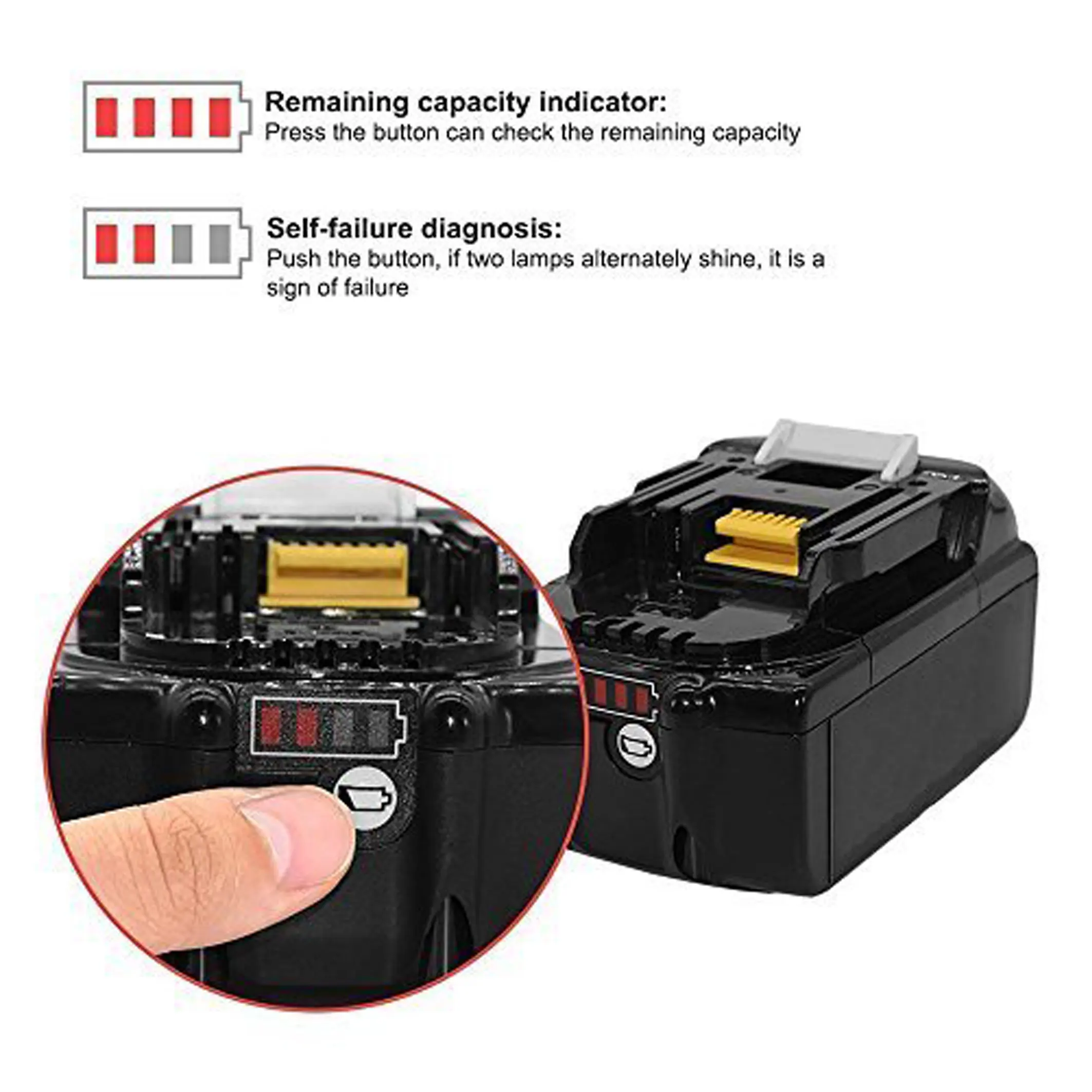 Perceuse sans fil Lithium Ion batterie rechargeable de remplacement Makita 18V batterie BL1850 BL1830 BL1860 BL1840 LXT400