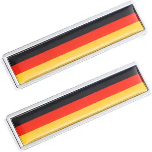 2 قطع من الملصقات المعدنية للعلم الوطني وعلامة السيارة ملصقات ثلاثية الأبعاد ملصقات نافذة السيارة الألمانية للحفلات الرياضية