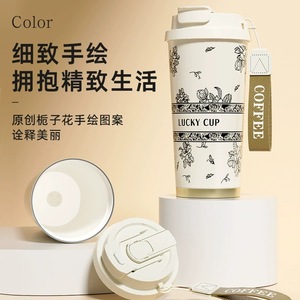 Lucky Cup Ceramic Insulated Thermos 520ml With Lily Of The Valley Design For Women Gift Use - Product Image 3