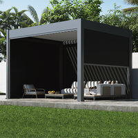 Pergola motorisée personnalisée avec éclairage LED en aluminium pour l'extérieur, couleur blanche