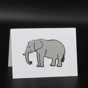 ที่กำหนดเองย้อนยุคไทยช้าง Pin สัตว์น่ารักป้ายการ์ตูนเข็มกลัดเคลือบปกขา - Product Image 1