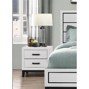 Mirage White Nightstand 2 <b>Drawer</b> <b>Storage</b> Cabinet Bedroom Furniture - Product Image 5