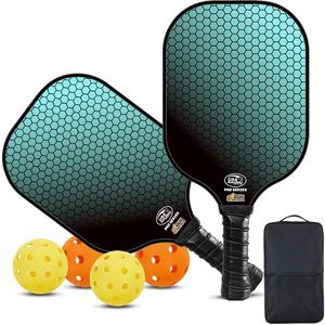 Ensemble de raquettes de pickleball en fibre de carbone 13,4 mm antidérapantes pour l'entraînement avec balles et sac de transport - Product Image 1