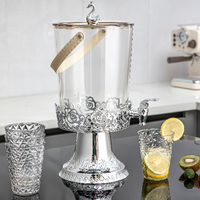 Distributeur de boissons moderne en plastique 3,5L/5L avec robinet, seau à boissons 4 tasses, base élégante pour hôtels, traiteurs et événements