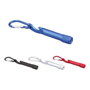 Multifunction MiniTorch LED Light Key chain carabiner snap hook made in China with opener