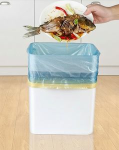 Huamaohengchun8-Gallon Trash Cans, Drawstring <b>Kitchen</b> Garbage Bags Blue 10 Count Bags - Product Image 6