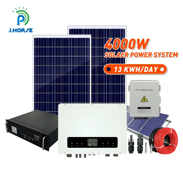 सौर प्रणाली 4kw 5kw 8kw 10kw संकर सौर प्रणाली घर बिजली