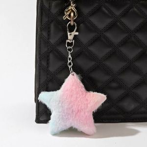 Fluffy Heart Shaped Fake Rabbit Fur Ear Pompom Keychain Bulk Puff Ball Mini Furry Keychain Pom Pom Fur Ball Keychains - Product Image 2