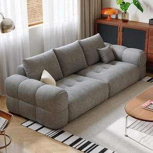 Sofá Moderno de 3 Plazas Tapizado con Diseño Tufted, Estructura de Madera de Pino, Relleno de Esponja, Mueble para Sala de Estar, Apartamento u Hotel - Product Image 3