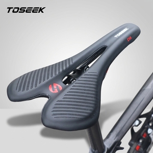 TOSEEK 高模量碳纤维车座 微纤维皮革穿孔表面 7x9mm 碳纤维导轨 公路赛车车座 - Product Image 1