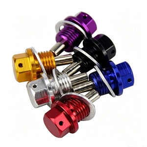 Bouchon de <span class=keywords><strong>vidange</strong></span> d'huile magnétique antirouille en alliage d'aluminium galvanisé et zingué M12x1.5 M12x1.25 M14x1.5 pour l'entretien automobile - Product Image 1