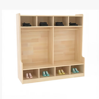 Casier de rangement en bois Montessori pour maternelle, armoire de garderie, organisateur de rangement pour sacs à dos, vêtements et chaussures de tout-petits