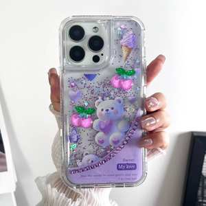 360 Glitter 3D cartone animato TPU custodia del telefono per PC custodie per <span class=keywords><strong>iPhone</strong></span> 15 <span class=keywords><strong>Pro</strong></span> <span class=keywords><strong>Max</strong></span> 14 13 <span class=keywords><strong>12</strong></span> 11 ragazza unica copertura del telefono - Product Image 1