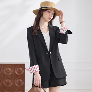 Pink Suit <b>Set</b> Women Professional Work Wear Straight Fit Notched Lapel <b>Blazer</b> Pants Office Commuting Outfit - Product Image 2