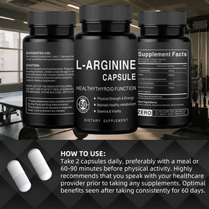 ジュロンOEM L-アルギニンカプセル ヴィーガンサプリメント 筋肉増強 プレワークアウト L-アルギニン L-シトルリンカプセル スタミナブースター - Product Image 2