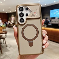 Support magnétique intégré pour appareil photo, coque de protection antichoc pour objectif, compatible avec Samsung S26 Ultra et iPhone 17 18, étui de charge sans fil