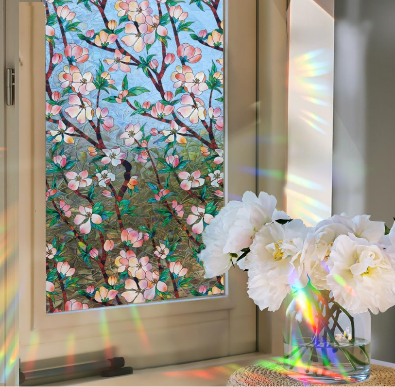Motif fleur de pêcher en croissant60*100cm