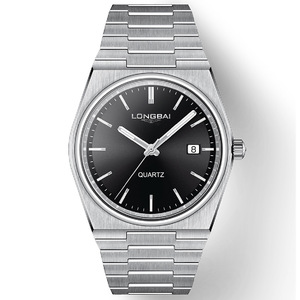 Reloj de hombre OEM personalizado - elegante reloj de negocios con calendario, correa de acero y movimiento de cuarzo - Product Image 2