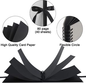 Album de scrapbooking 80 pages 11x8 pouces en papier kraft, album <span class=keywords><strong>photo</strong></span> DIY avec accessoires, <span class=keywords><strong>livre</strong></span> de souvenirs, mariage, anniversaire, voyage, Saint-Valentin - Product Image 4