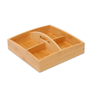 Solid Wood Dried Fruit Box 4-7 Compartments Rectangle Portable Storage Tray For Snacks Candy Nuts Living Room Use - Product Image 5