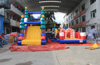 Parcours d'obstacles gonflable de Noël Volcan Dinosaure Anime Château de saut promotionnel pour location commerciale et événements