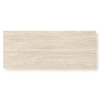 Panel Dinding TV Tekstur Travertine Beige Kustom Pabrik, Panel Veneer Batu Dekoratif untuk Dinding Fitur Interior