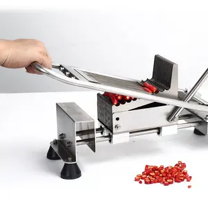 Household stainless steel mini manual chop hot pepper chillies chilli slicer cutting cutter machine