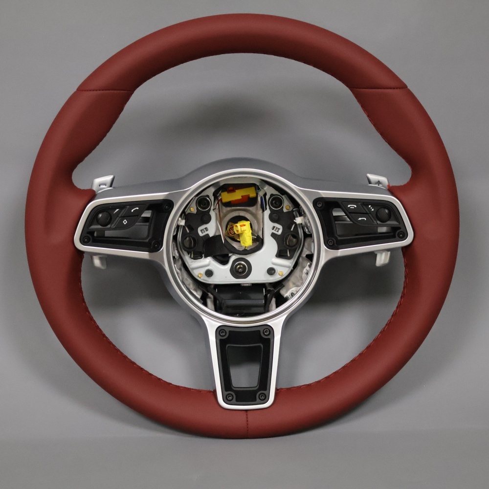 Custom Full Beige Steering Wheel with Rivets (Porsche Fitment), photo 3