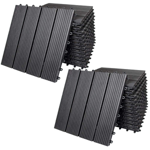 Wholesale China OEM Wood <b>Plastic</b> Composite Modern Wood Grain Outdoor Deck <b>Tiles</b> WPC DIY Decking - Product Image 1