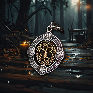 Nórdico vikingo Odín triángulo Logo <span class=keywords><strong>runa</strong></span> <span class=keywords><strong>Runa</strong></span> colgante Árbol de la vida collar de acero inoxidable ocasiones de regalo Material de acero de titanio - Product Image 4